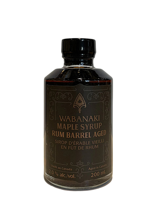 Sirop d’érable au rhum vieilli en fût de Wabanaki